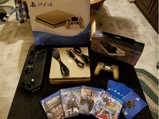 PoulaTo: Sony PlayStation 4 Slim Limited Edition 1TB χρυσό κονσόλα + Παιχνίδια